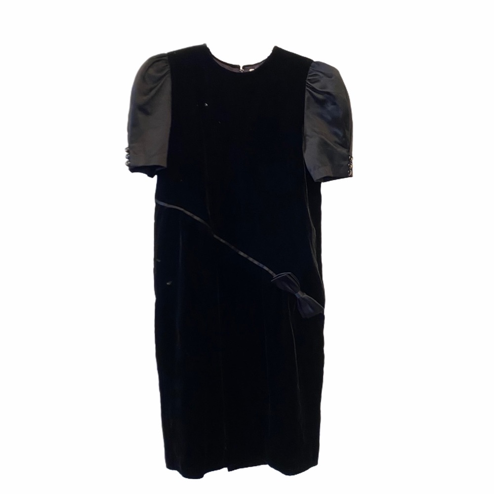 Pino Lancetti Vintage Velvet Puff Sleeve Dress